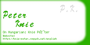 peter knie business card